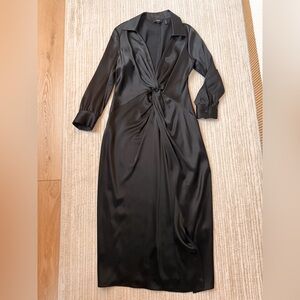Theory Black Satin Dress